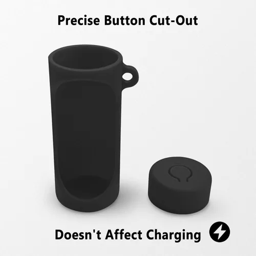 Vista 7 de Geiomoo Funda de silicona compatible con Nothing Ear Stick, cubierta protectora con mosquetón (negro)