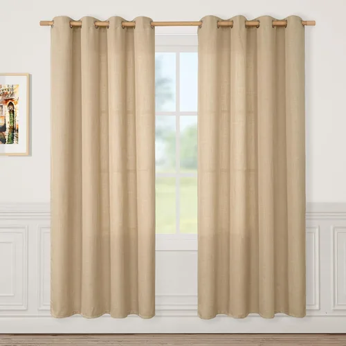 Vista 44 de LAMIT Cortinas de Lino Blancas Semitransparentes para Dormitorio, Paneles Filtrantes de Luz, Cortinas de Lino con Ojales de Protección de Privacidad