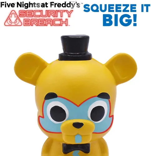 Vista 2 de Five Nights at Freddy's Security Breach Glamrock Freddy Mega SquishMe - Juguete de espuma con aroma a fresa de 6 ″