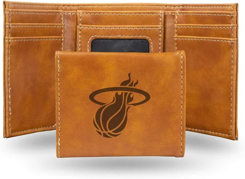 Vista 30 de NBA Rico Industries - Billetera triple grabada con láser y tres pliegues, accesorio para hombre