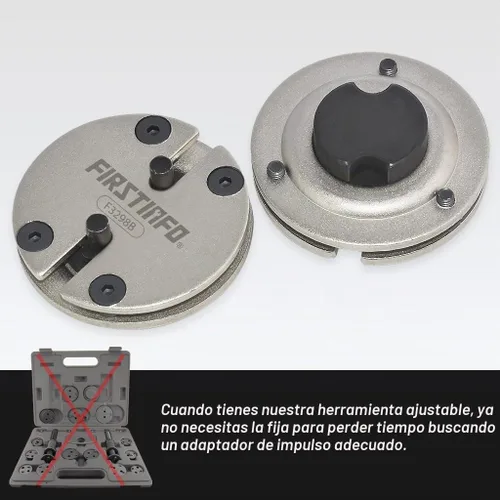 Vista 4 de FIRSTINFO F3298B - Pinza de freno de disco ajustable universal de 2 y 3 pines, herramienta de repuesto de pistón de pistón de retroceso, funciona