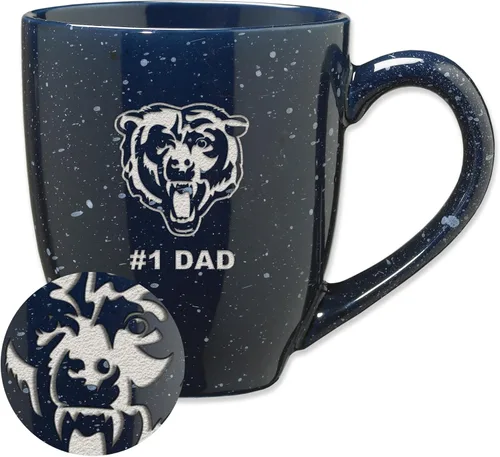 Vista 42 de Rico Industries NFL Football #1 Dad 16 oz Team Color Laser Engraved Ceramic Coffee Mug