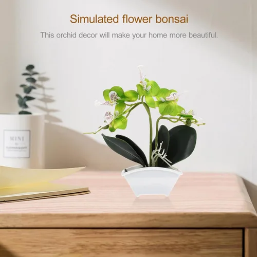 Vista 4 de ibasenice Orquídea falsa Mini Orquídeas Planta para Decoración Planta Artificial de Seda Flor para Cocina