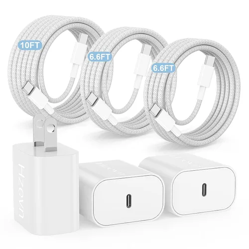 Vista 11 de Hzevn Bloque de cargador de pared rápida USB C de 60 W para teléfonos Galaxy S26 Android, paquete de 3 adaptadores de cargador súper rápido