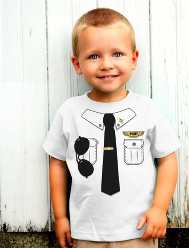 Vista 2 de Camiseta de piloto de Halloween, disfraz de piloto, traje para niños pequeños