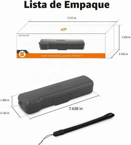Vista 9 de Funda protectora con cordón compatible con Osmo Pocket 3 Funda de protección completa de plástico Funda de transporte de viaje para bolsillo 3