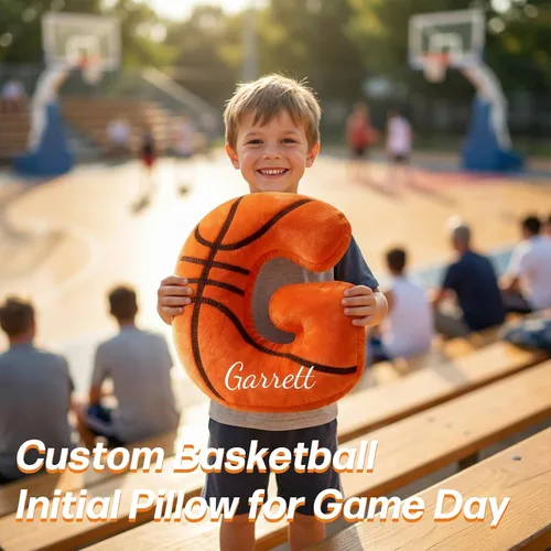 Vista 5 de Almohada personalizada de baloncesto con nombre, almohada de baloncesto personalizada con monograma, cojín deportivo para niños, fanáticos