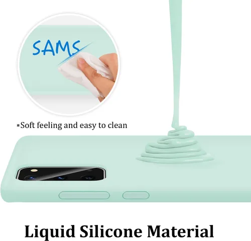 Vista 2 de Funda para Galaxy S20 de 6.2 pulgadas (2020), silicona líquida suave protectora y forro de microfibra antiarañazos, a prueba de golpes, compatible