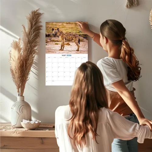 Vista 44 de Calendario de grises africanos 2025 2026 – Planificador mensual de pared de aves africanas – 12 x 18 pulgadas (abierto), calendario de pared