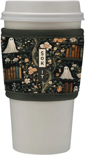 Vista 87 de Sok It HotSok Coffee & Tea - Funda de neopreno con aislamiento reutilizable (floral abstracto)