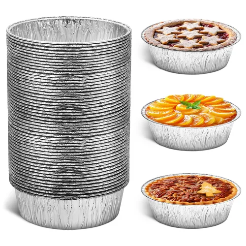 Vista 11 de LEGLO - Mini moldes para tartas de 3 pulgadas, paquete de 200 bandejas pequeñas desechables de papel de aluminio Mini Tart Pans Hold Desserts and