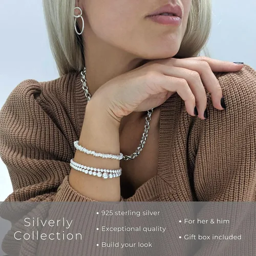 Vista 7 de Silverly Pulsera de plata de ley celta para mujer, pulsera de plata trenzada trenzada ajustable, regalo de dama de honor para mejor amiga, pulseras