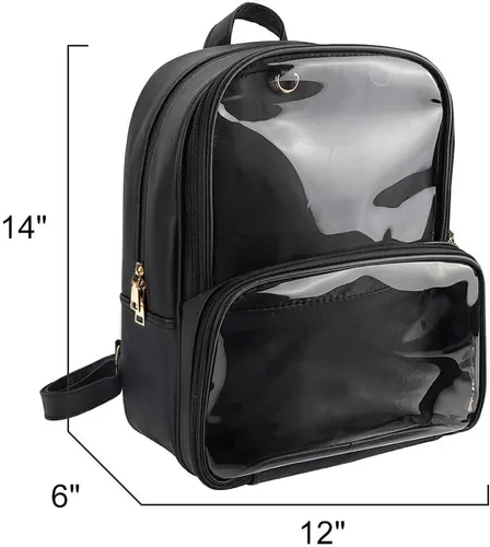 Vista 10 de STEAMEDBUN Ita Bag - Mochila de piel sintética con doble ventana, diseño de caramelo, con inserción
