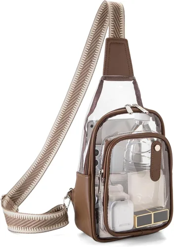Vista 9 de Clear Bag for Stadium Events, Clear Purses For Women Stadium Crossbody Clear Fanny pack For Women Concert Bag