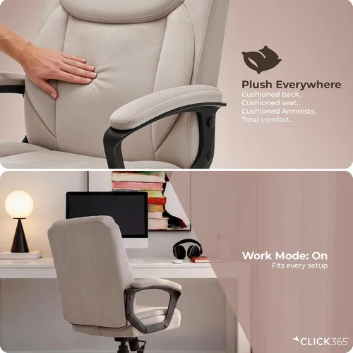 Vista 6 de Click365 Transform 1.0 Silla de oficina ergonómica, silla de escritorio con respaldo medio con brazos acolchados, soporte lumbar, altura ajustable