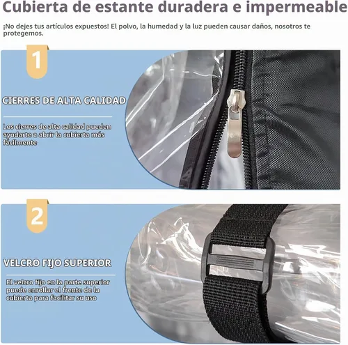 Vista 5 de Cubierta de Estante Impermeable, para Exteriores 600D de Servicio Pesado a Prueba de Polvo, Cubierta para Estantes de Almacenamiento