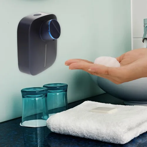 Vista 8 de Dispensador automático de jabón para manos, dispensador de jabón de manos espumoso sin contacto, contenedor de jabón para manos, para baño, cocina