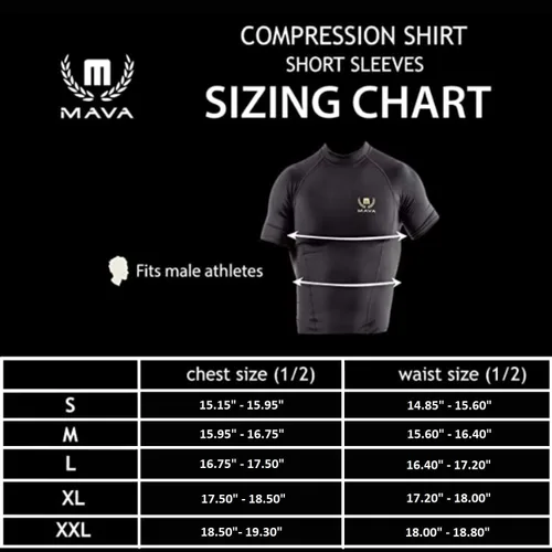 Vista 3 de Mava Sports playera ceñida mangas cortas para hacer ejercicios prenda interior para hombre