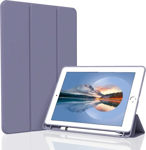 Vista 10 de Funda para iPad Air 3 / Pro de 10.5 pulgadas, ligera, delgada y suave TPU con soporte de triple pliegue, función de reposo/encendido automático