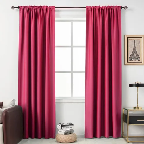 Vista 25 de DUALIFE Cortinas opacas de 45 pulgadas de largo, 2 paneles para ventanas pequeñas de dormitorio, aislamiento térmico, bolsillo para barra, cortinas