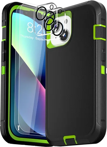 Vista 21 de Funda para iPhone 13 (6.1 pulgadas), con 2 protectores de pantalla de vidrio templado