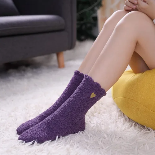 Vista 3 de Calcetines mullidos para mujer, de microfibra súper suave, mullidos, acogedores, para invierno, cálidos, mullidos