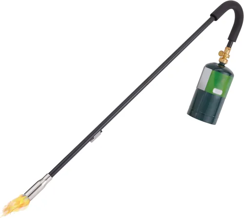 Vista 2 de Ivation Mini antorcha de propano con autoencendedor, herramienta de quemador de malezas de mano con encendedor integrado para césped, patio