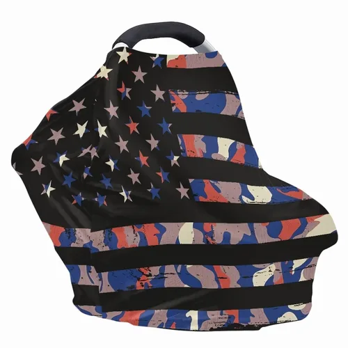 Vista 3 de Fundas de asiento de coche con bandera americana, diseño de camuflaje, multiusos, resistente al viento, cubierta antipolvo, protección de Bandera