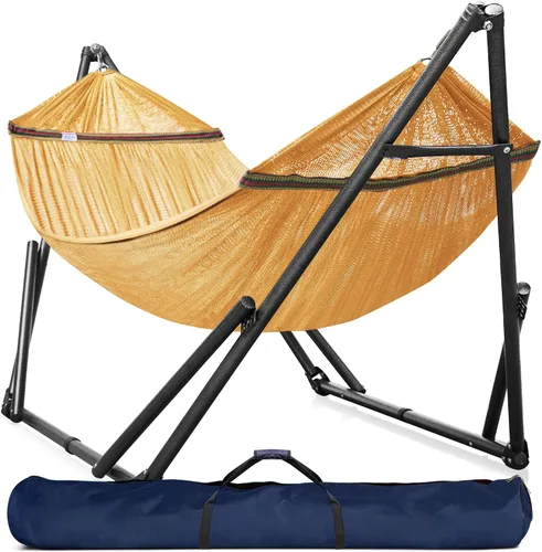 Vista 23 de Tranquillo Hamaca doble universal con soporte incluido para 2 personas/soporte plegable para hamaca de 600 libras de capacidad, estuche portátil 1.