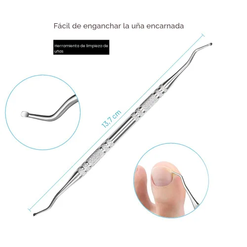 Vista 5 de Bcabo Kit de herramientas de uñas encarnadas, herramienta de pie de tratamiento de uñas, cortaúñas encarnadas, cortaúñas encarnadas, levantador