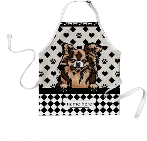 Vista 23 de Delantal lindo de lunares de perro personalizado Peeking Dog Boxer, Boxer-2