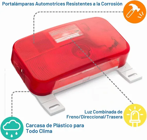 Vista 3 de Lumitronics Luz Roja de Montaje en Superficie de Parada/Giro/Cola, Soporte de Matrícula/Luz para RV, Remolque, Cámper, Quinta Rueda y Autocaravanas