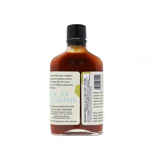 Vista 2 de Chipotle Pepper - Salsa picante - Botella de 7 onzas, fabricada en Estados Unidos con jalapeño y pimientos chipotle, ingredientes naturales, sin