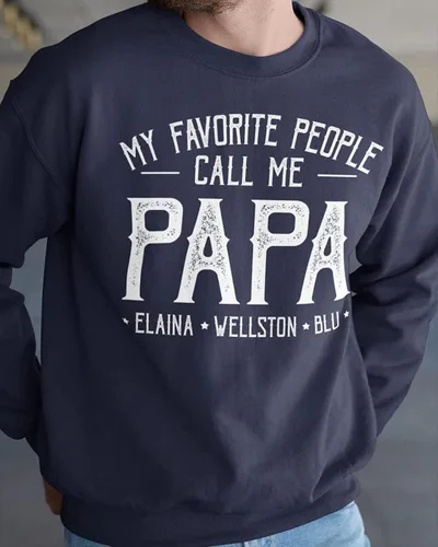 Vista 4 de Camisa personalizada para el abuelo y papá, camiseta personalizada con nombre de papá y nietos, regalos de Navidad para el Día del Padre, abuelo