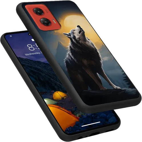 Vista 188 de Funda para Motorola Moto G Play 4G 2024, delgada y ligera, de silicona de TPU suave, color negro, ultrafina, para Motorola Moto G Play 4G 2024, Art