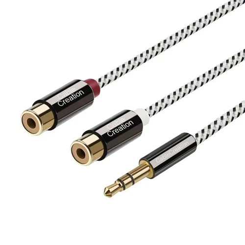 Vista 10 de CableCreation - Cable de audio estéreo de 0.138 in a 2RCA, RCA a divisor FM Y de 0.138 in