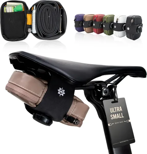 Vista 19 de Bolsa de sillín magnética Lumiere & Co. Falcon – Bolsa de bicicleta ultra pequeña de 0.37L, cierre magnético rápido Bolsa de asiento específica