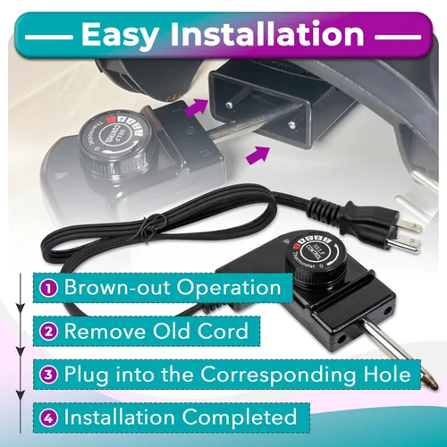Vista 6 de Cable de sonda de termostato ajustable compatible con ahumadores Masterbuilt y planchas eléctricas, cable de alimentación de 15 A/125 V con control