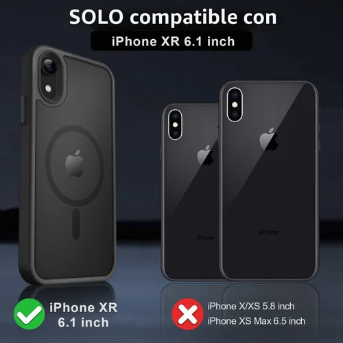 Vista 7 de MOCCA Magnetic Shockproof for iPhone XR Case,Black