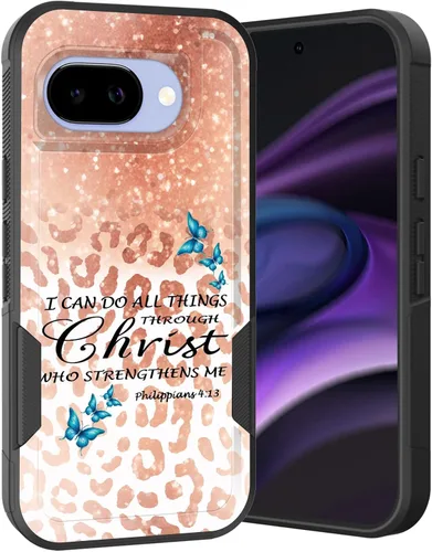 Vista 19 de Funda para Pixel 6A, Híbrida de Doble Capa de Servicio Pesado Resistente a Prueba de Golpes PC Duro + Funda Protectora de Silicona Suave para Google
