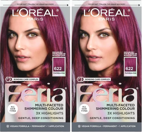 Vista 50 de L'Oreal Paris Feria - Tinte permanente brillante multifacético para el cabello, tinte de alta intensidad para reflejos 3X, 10 negro azabache