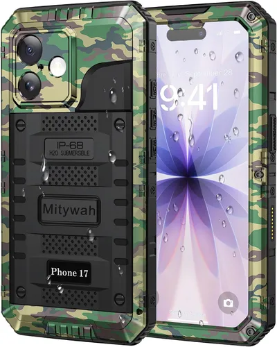 Vista 144 de Mitywah Funda impermeable para iPhone 7/iPhone 8 / iPhone SE 2020, funda de metal resistente de grado militar, protección de cuerpo completo