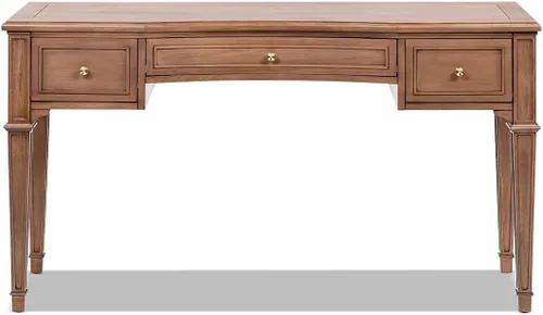 Vista 9 de JTH Luxe Dauphin - Escritorio ejecutivo de madera con 3 cajones, 55 pulgadas, madera de cachemira gris