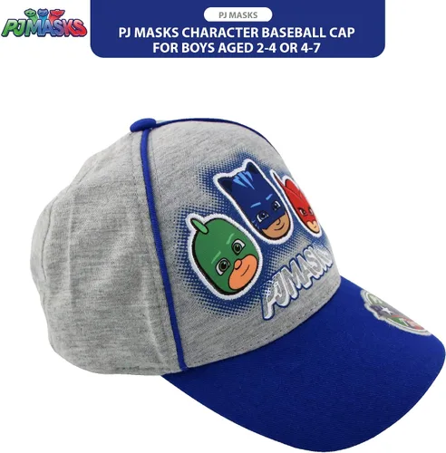 Vista 3 de PJ Masks Gorra de béisbol para niños, Catboy, Owlette, Gekko con ala curvada y cierre a presión (2T-7)