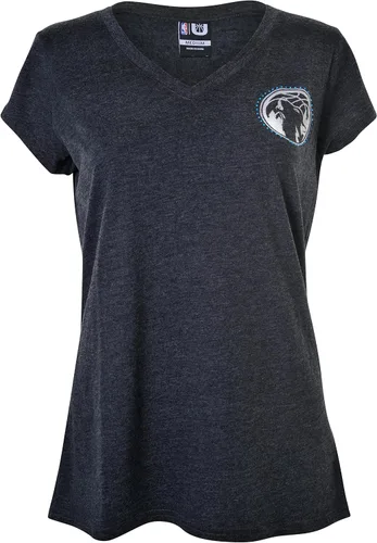 Vista 62 de Ultra Game Camiseta de mujer NBA Oficial con cuello en V y strass de manga corta
