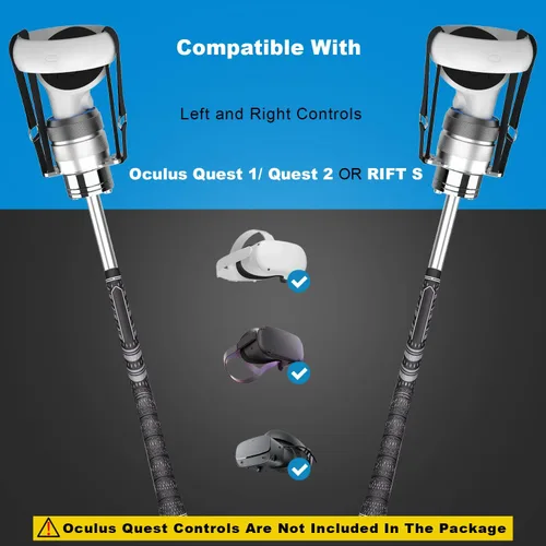 Vista 5 de Adjustable Weights VR Golf Club Handle Accessory for Oculus Quest 2 and Meta Quest 1 Quest Pro, Golf Club Attachment with Realistic Grip Handle