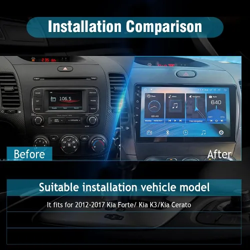 Vista 2 de SYGAV Radio de coche Android 11 para Kia Forte 2012-2017 con Carplay inalámbrico Android Auto 10.2 pulgadas pantalla táctil estéreo unidad principal