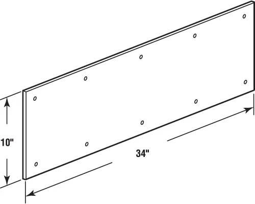 Vista 2 de Prime-Line J 4693 Kick Plate, 10 In. X 34 In., Bronce 313 (Paquete individual)
