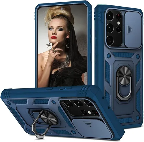 Vista 11 de Funda para Samsung Galaxy Note 20 Ultra 5G con ranura para tarjetero de cámara deslizante, grado militar, resistente, a prueba de golpes, funda