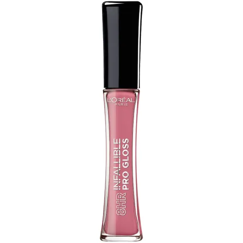 Vista 3 de L'Oreal Paris Makeup Infallible - Brillo labial hidratante de 8 horas, rosa anochecer, 0.21 onzas líquidas Nightfall Rose